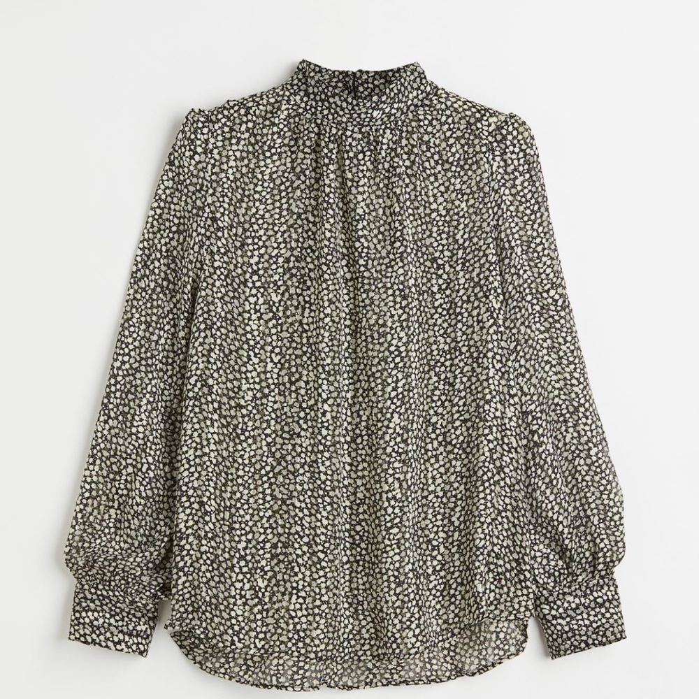 Floral Wide Cute Satin Material Blouse